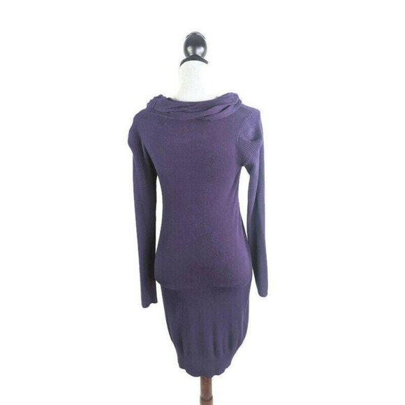 Max Studio Dress Womens S Purple Stretch Knit Body Con Slip On Long Sleeve - Picture 3 of 6